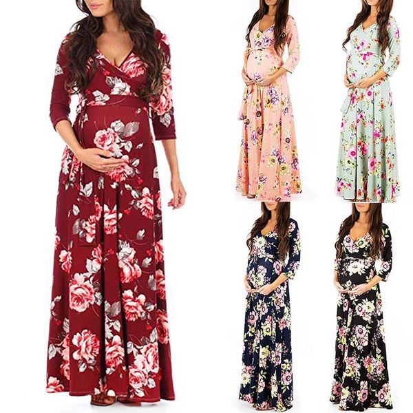 woman floral print wrap maternity dress long and skirt adjustable belt multi-function pregnant dress summer vestidos, White
woman floral print wrap maternity dress long and skirt adjustable belt multi-function pregnant dress summer vestidos, White