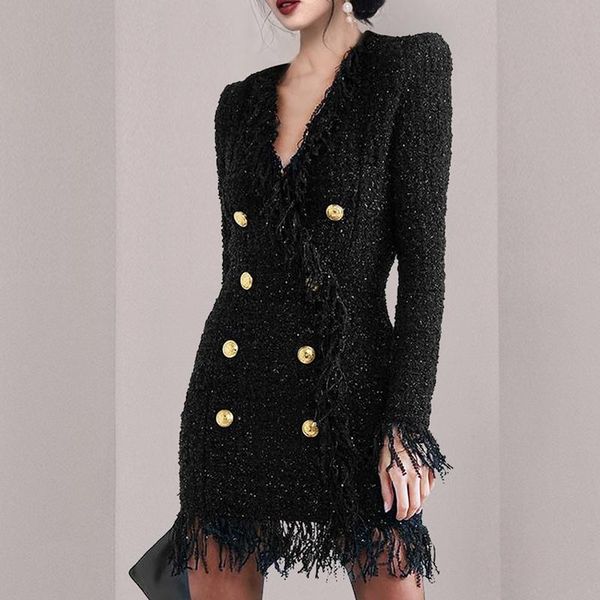 casual dresses autumn 2021 women's mini bodycon dress v neck long sleeve double breasted blacktweed tassel party vestidos, Black;gray
casual dresses autumn 2021 women's mini bodycon dress v neck long sleeve double breasted blacktweed tassel party vestidos, Black;gray