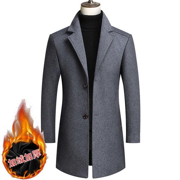 men's wool & blends autumn and winter woolen coat suit collar casual young middle-aged self-cultivation man windbreaker, Black
men's wool & blends autumn and winter woolen coat suit collar casual young middle-aged self-cultivation man windbreaker, Black