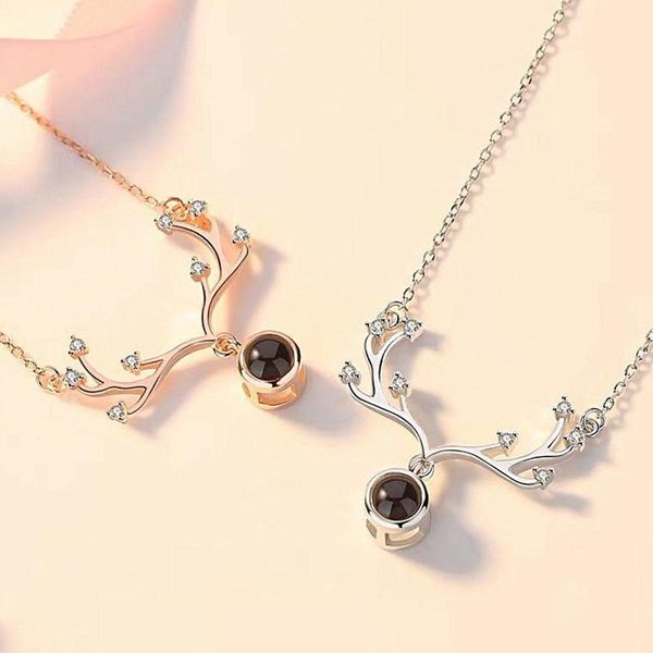 pendant necklaces one deer has your necklace 100 languages projection stone chain elk horn fashion, Silver
pendant necklaces one deer has your necklace 100 languages projection stone chain elk horn fashion, Silver