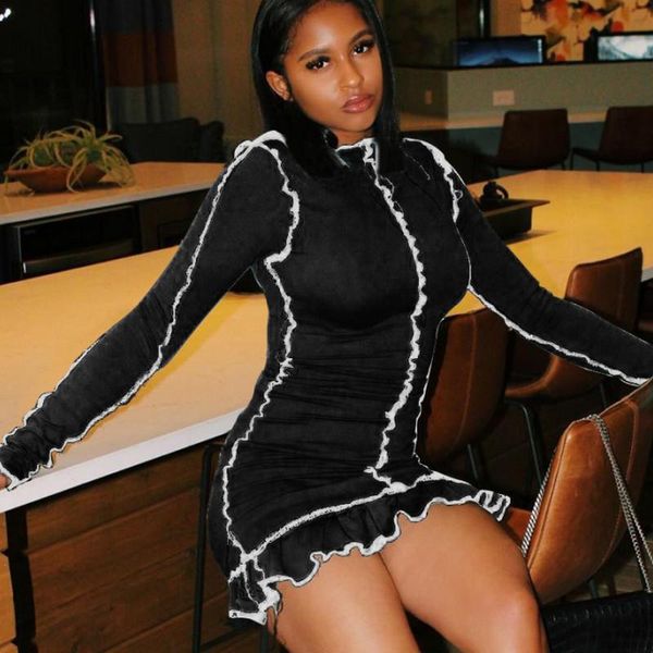 casual dresses elegant frill crew neck striped solid color slim short dress fashion long sleeve ruffles womens mini 2021 autumn, Black;gray
casual dresses elegant frill crew neck striped solid color slim short dress fashion long sleeve ruffles womens mini 2021 autumn, Black;gray