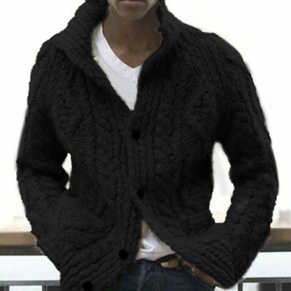 men's cardigan knitted solid color stylish vintage style long sleeve sweater cardigans stand collar fall winter, White;black
men's cardigan knitted solid color stylish vintage style long sleeve sweater cardigans stand collar fall winter, White;black