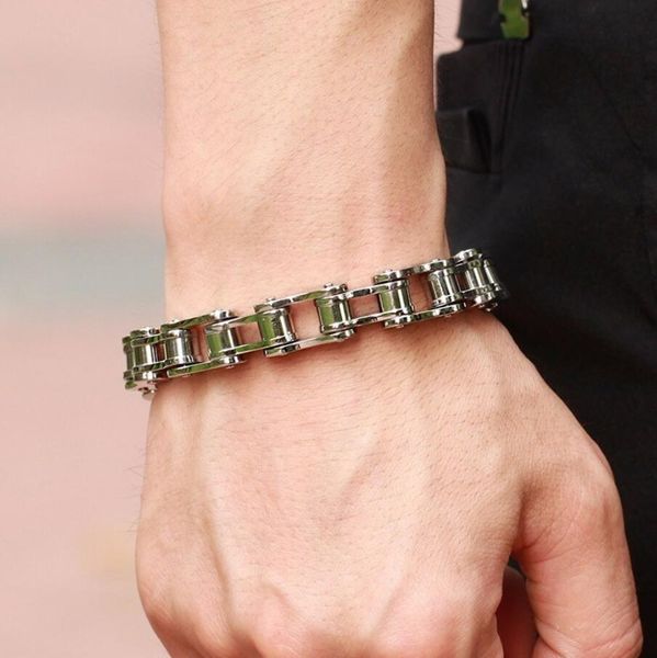 new design punk stainless steel bracelet for man motorcycle bike bicycle chain jewelry bangle popular style friendship gift, Black
new design punk stainless steel bracelet for man motorcycle bike bicycle chain jewelry bangle popular style friendship gift, Black