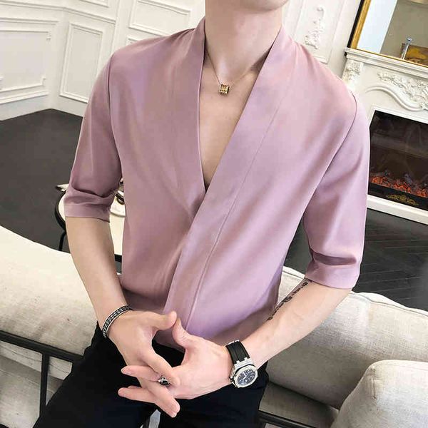 men's casual shirts summer korean chinese style print shirt man long sleeve v-collar camisa masculina homem s para hombre 54vd, White;black
men's casual shirts summer korean chinese style print shirt man long sleeve v-collar camisa masculina homem s para hombre 54vd, White;black