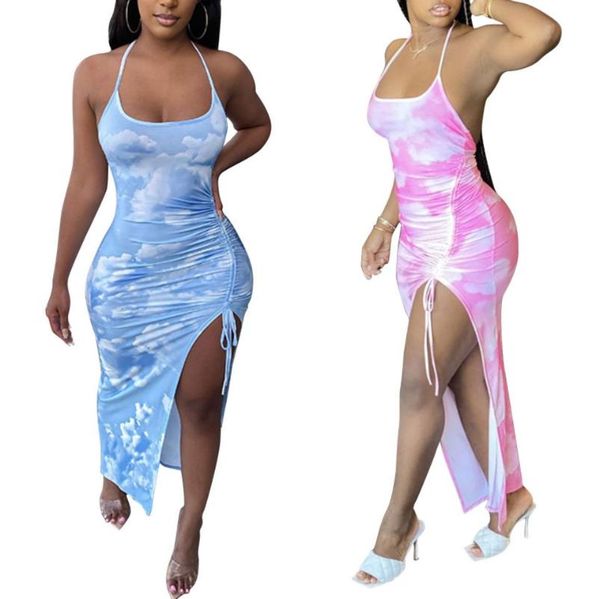 casual dresses women's solid color close-fitting slit dress ladies printed pattern sleeveless backless halter neck dating clubwear, Black;gray
casual dresses women's solid color close-fitting slit dress ladies printed pattern sleeveless backless halter neck dating clubwear, Black;gray