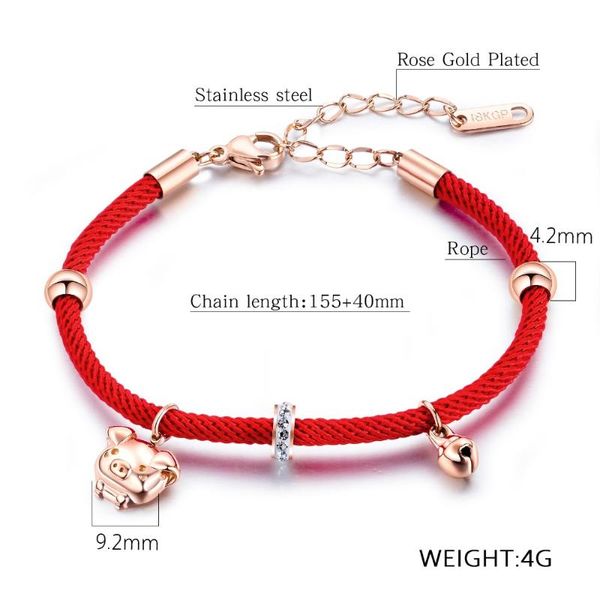 charm bracelets 2021 fashion chinese style red rope rose gold zodiac pig bell stainless steel women's gift sl102, Golden;silver
charm bracelets 2021 fashion chinese style red rope rose gold zodiac pig bell stainless steel women's gift sl102, Golden;silver