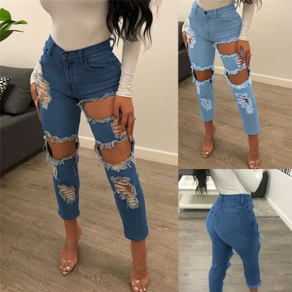 2021 wholesale dropshpping women jeans new design quality trousers casual ripped high elastic street nightclub pencil pants u7ag, Blue
2021 wholesale dropshpping women jeans new design quality trousers casual ripped high elastic street nightclub pencil pants u7ag, Blue