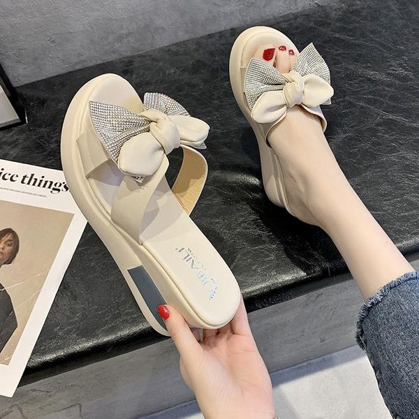 sandals women's bow decoration 2021 summer style thick-soled slope slippers fashion party shoes comfortable casual, Black
sandals women's bow decoration 2021 summer style thick-soled slope slippers fashion party shoes comfortable casual, Black