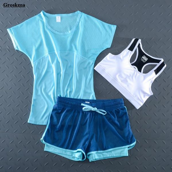 yoga outfits quick dry mesh t shirt+bra+shorts women 3 piece set summer workout sportswear running clothing fitness gym suit sets, White;red
yoga outfits quick dry mesh t shirt+bra+shorts women 3 piece set summer workout sportswear running clothing fitness gym suit sets, White;red