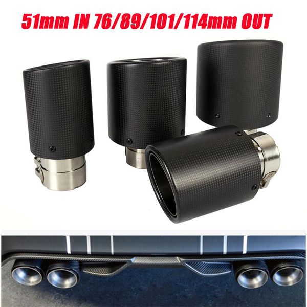 51mm inlet durable round system outlet 76/89/101/114mm real carbon fiber car tail exhaust pipe 1.4-6l universal 2pieces
51mm inlet durable round system outlet 76/89/101/114mm real carbon fiber car tail exhaust pipe 1.4-6l universal 2pieces