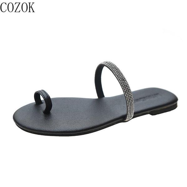 2021 women's slippers fashion simple casual trend home outdoor flat beach slippers rhinestones embellished women's shoes, Black
2021 women's slippers fashion simple casual trend home outdoor flat beach slippers rhinestones embellished women's shoes, Black