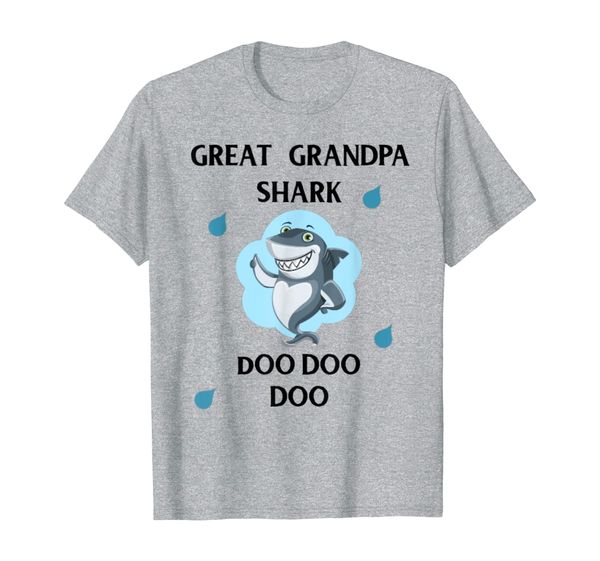 mens great grandpa gift shirt shark doo doo doo, White;black
mens great grandpa gift shirt shark doo doo doo, White;black