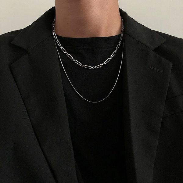 necklaces pendants 2021 trendy stainless stee double layer long chain simple minimalist punk for women men goth jewelry gif, Silver
necklaces pendants 2021 trendy stainless stee double layer long chain simple minimalist punk for women men goth jewelry gif, Silver