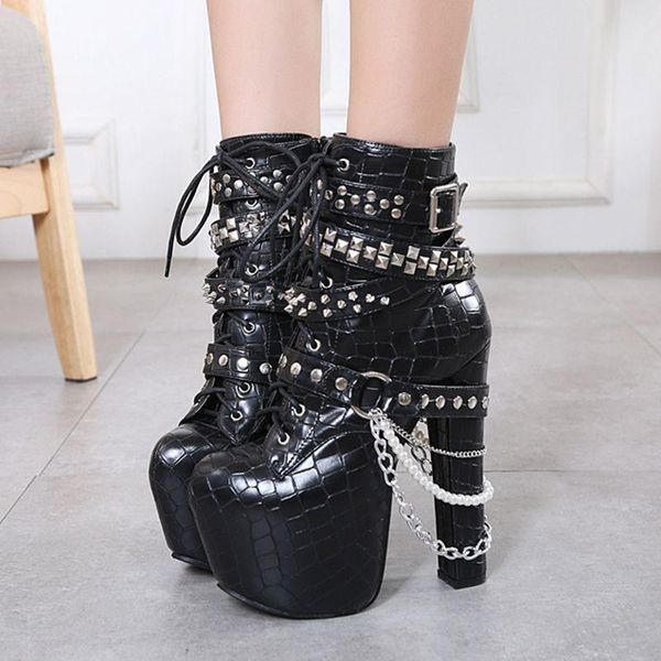 boots amazing design motorcycle women high heels rock girl ankle spring autumn pearl chain rivet punk cool cosplay, Black
boots amazing design motorcycle women high heels rock girl ankle spring autumn pearl chain rivet punk cool cosplay, Black
