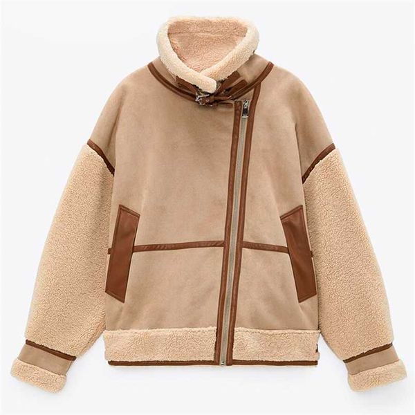 zaaho winter women thick warm vintage patchwork suede lambswool biker jackets coat chic loose faux leather outwear female 211215, Black
zaaho winter women thick warm vintage patchwork suede lambswool biker jackets coat chic loose faux leather outwear female 211215, Black