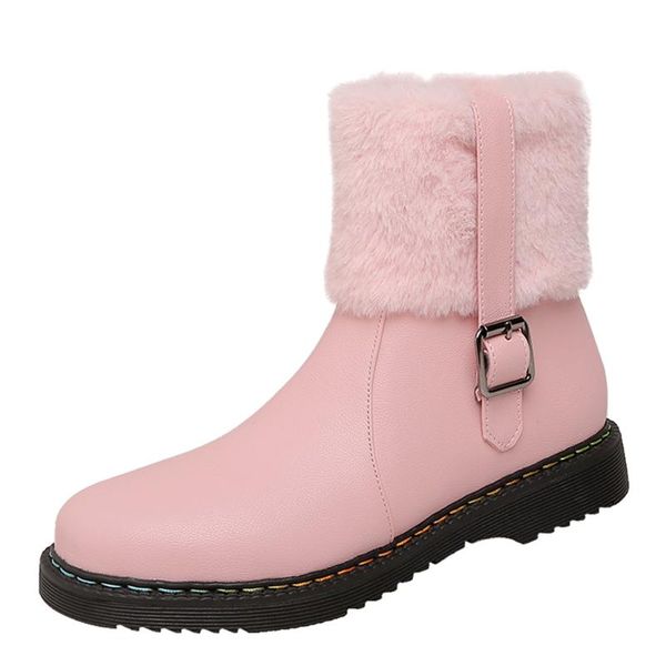 boots round toe flat heel short autumn and winter style side zipper belt buckle ankle comfortable fluffy pink shoes, Black
boots round toe flat heel short autumn and winter style side zipper belt buckle ankle comfortable fluffy pink shoes, Black