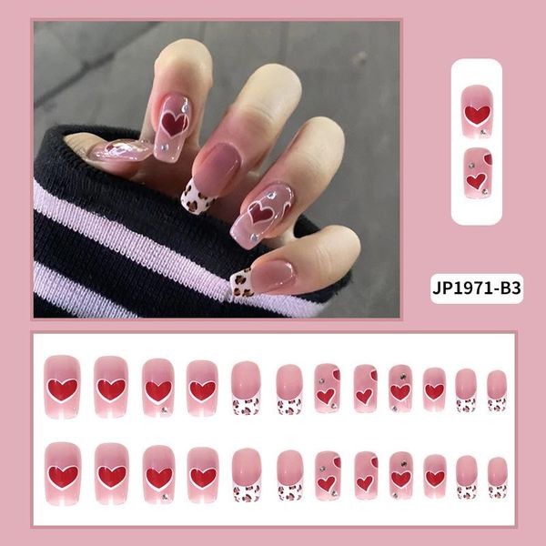 false nails 24pcs love heart print nail patch glue type removable long paragraph fashion manicure save time, Red;gold
false nails 24pcs love heart print nail patch glue type removable long paragraph fashion manicure save time, Red;gold