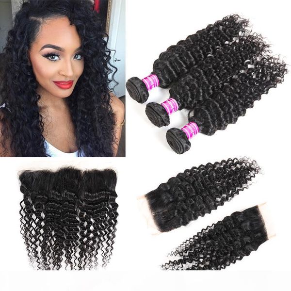 new arrivals brazilian virgin deep wave human hair bundles with lace closure & frontal remy peruvian indian hair extensions wefts weaves, Black
new arrivals brazilian virgin deep wave human hair bundles with lace closure & frontal remy peruvian indian hair extensions wefts weaves, Black
