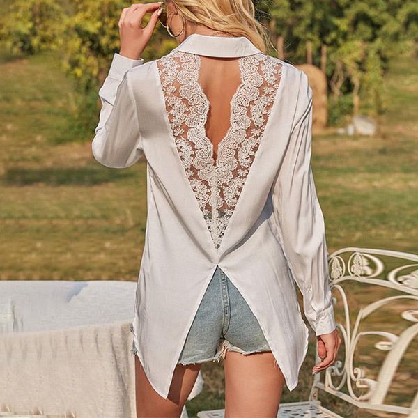 women's blouses & shirts summer lace backless long sleeve shirt white single breasted for women 2021 fashion elegant office lady
women's blouses & shirts summer lace backless long sleeve shirt white single breasted for women 2021 fashion elegant office lady