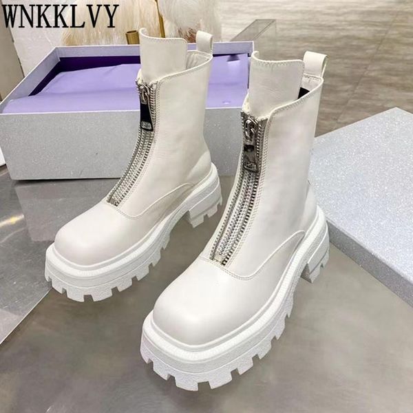 boots chunky heel thick sole women real leather front zip platform ankle botas handsome motorcycle short for ladies, Black
boots chunky heel thick sole women real leather front zip platform ankle botas handsome motorcycle short for ladies, Black
