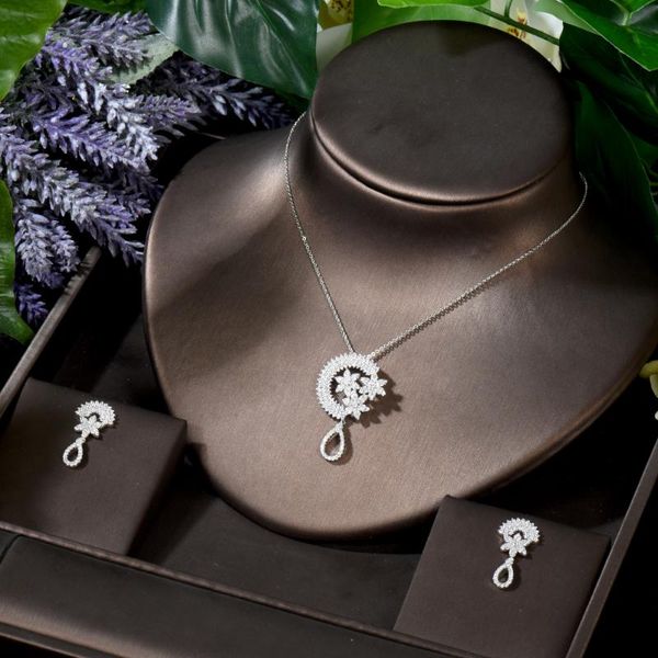 earrings & necklace hibride luxury leaf flower water drop women wedding cubic zirconia earring dubai jewelry set boucle d'oreille n-175, Silver
earrings & necklace hibride luxury leaf flower water drop women wedding cubic zirconia earring dubai jewelry set boucle d'oreille n-175, Silver