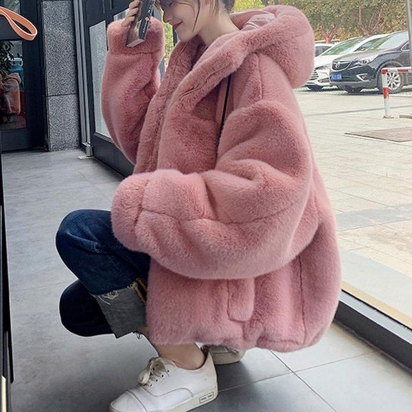 women's fur & faux coat fashion thicken winter plus size loose warm jacket parker mink casual leopard print hooded, Black
women's fur & faux coat fashion thicken winter plus size loose warm jacket parker mink casual leopard print hooded, Black