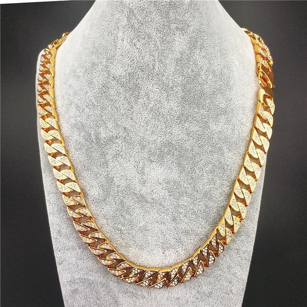 chains oeny explosion models stainless steel lobster clasp cuban gold chain full diamond hip hop rap rock necklace jewelry, Silver
chains oeny explosion models stainless steel lobster clasp cuban gold chain full diamond hip hop rap rock necklace jewelry, Silver