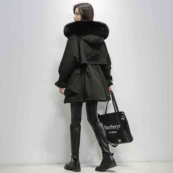 women's down & parkas real fur white duck jacket women warm parker medium and long loose thickened korean fashion big pocket coat 172e, Black
women's down & parkas real fur white duck jacket women warm parker medium and long loose thickened korean fashion big pocket coat 172e, Black