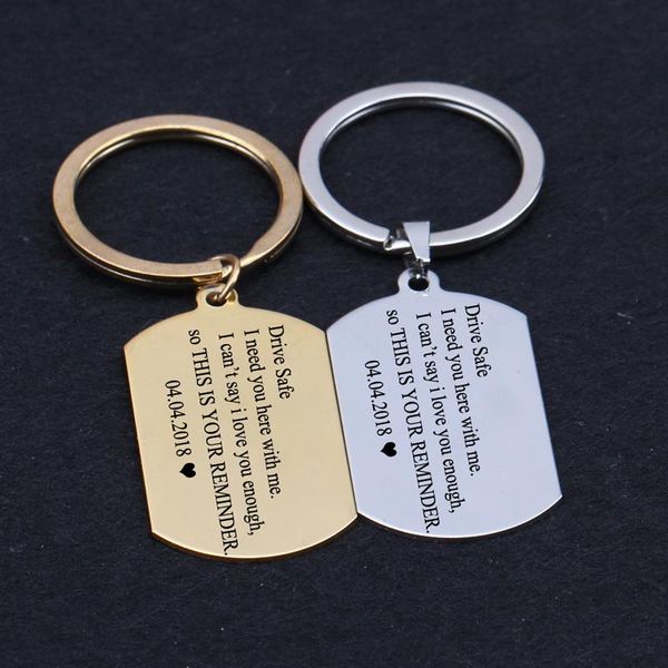 keychains key ring customed date engraved drive safe i need you here with me can't say love enough so this is your reminder, Silver
keychains key ring customed date engraved drive safe i need you here with me can't say love enough so this is your reminder, Silver
