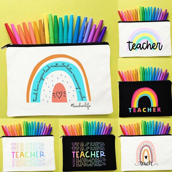 teach love inspire rainbow women cosmetic bags canvas teacher life zipper pouch reusable eco makeup organizer pencil
teach love inspire rainbow women cosmetic bags canvas teacher life zipper pouch reusable eco makeup organizer pencil