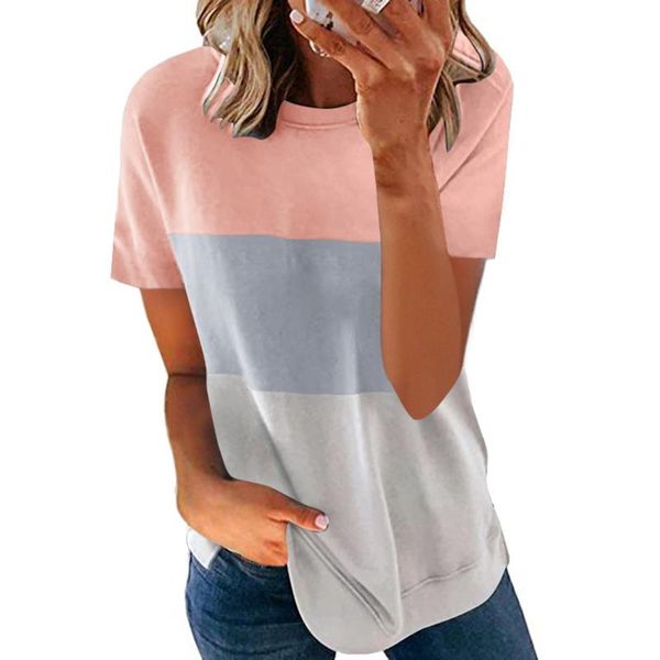 women's t-shirt summer color contrast o neck women t shirt fashion short-sleeve female tees casual loose ladies streetwear, White
women's t-shirt summer color contrast o neck women t shirt fashion short-sleeve female tees casual loose ladies streetwear, White