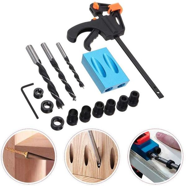 professional hand tool sets pocket hole screw jig 15 degree dowel drill joinery kit carpenters woodwork joint angle carpentry locator 6/8/10
professional hand tool sets pocket hole screw jig 15 degree dowel drill joinery kit carpenters woodwork joint angle carpentry locator 6/8/10