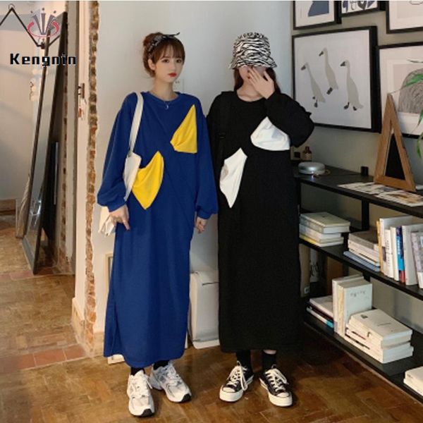 women's hoodies & sweatshirts 2021 spring winter thick wool liner korean chic loose pullovers maxi long casual patchwork kn72, Black
women's hoodies & sweatshirts 2021 spring winter thick wool liner korean chic loose pullovers maxi long casual patchwork kn72, Black