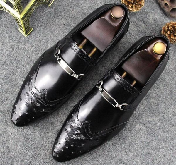 dress shoes italy simple business leather slip-on men's ostrich tooling fashion single wedding men, Black
dress shoes italy simple business leather slip-on men's ostrich tooling fashion single wedding men, Black