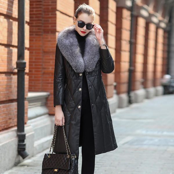 women's leather & faux 2021 winter big warm fur collar sheepskin jacket female fashion black long white duck down jackets manteau femme
women's leather & faux 2021 winter big warm fur collar sheepskin jacket female fashion black long white duck down jackets manteau femme