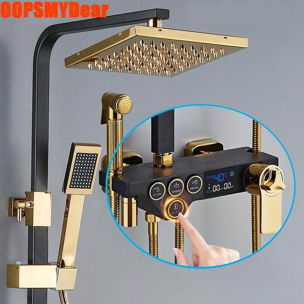 cold mixer shower set bathroom smart thermostatic shower system wall mount digital led bath faucet square head spa rainfall
cold mixer shower set bathroom smart thermostatic shower system wall mount digital led bath faucet square head spa rainfall