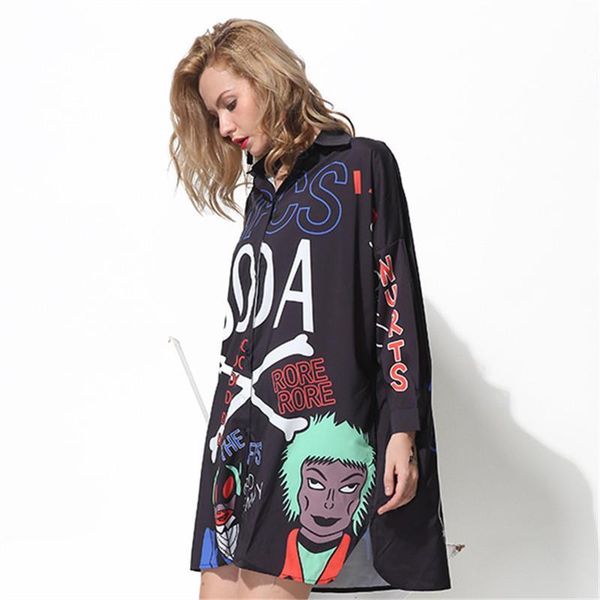 newdiscvry 2021 fashion style women novelty lapel straight long black white blouse cartoon harajuku street loose shirt
newdiscvry 2021 fashion style women novelty lapel straight long black white blouse cartoon harajuku street loose shirt