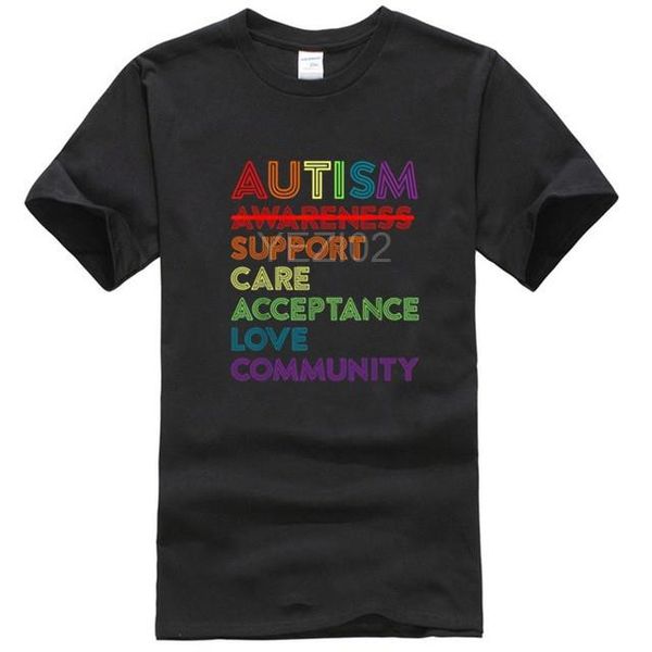 men's t-shirts autism awareness support care acceptance love community shirt, White;black