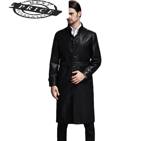 men's fur & faux casual pu coat business men leather trench slim veste cuir homme long 29822-6, Black
men's fur & faux casual pu coat business men leather trench slim veste cuir homme long 29822-6, Black