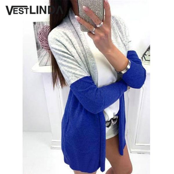 women's sweaters casual cardigan collarless long sleeve patchwork open front women 2021 autumn fashion outwear female clothing cardigan, White;black
women's sweaters casual cardigan collarless long sleeve patchwork open front women 2021 autumn fashion outwear female clothing cardigan, White;black