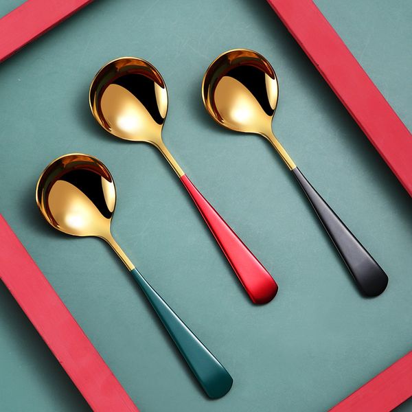 304 stainless steel thickened round head western food spoon gold small plate spoon creative dessert household net red
304 stainless steel thickened round head western food spoon gold small plate spoon creative dessert household net red