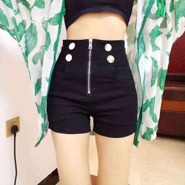 black summer high waist elastic plus size trendy casual short pants wide leg vintage korean womens jean denim shorts, White;black
black summer high waist elastic plus size trendy casual short pants wide leg vintage korean womens jean denim shorts, White;black