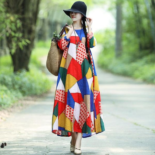 casual dresses women retro ethnic dress printed long sleeve maxi gown 2021 autumn vintage loose oversize robe vestido mujer, Black;gray
casual dresses women retro ethnic dress printed long sleeve maxi gown 2021 autumn vintage loose oversize robe vestido mujer, Black;gray