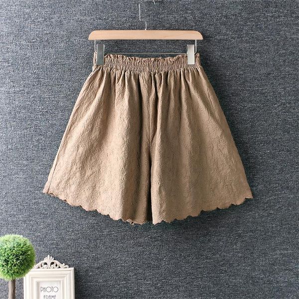 women's shorts 2021 summer women japan style mori girl fresh elastic waist embroidery loose cotton linen solid color short pants, White;black
women's shorts 2021 summer women japan style mori girl fresh elastic waist embroidery loose cotton linen solid color short pants, White;black