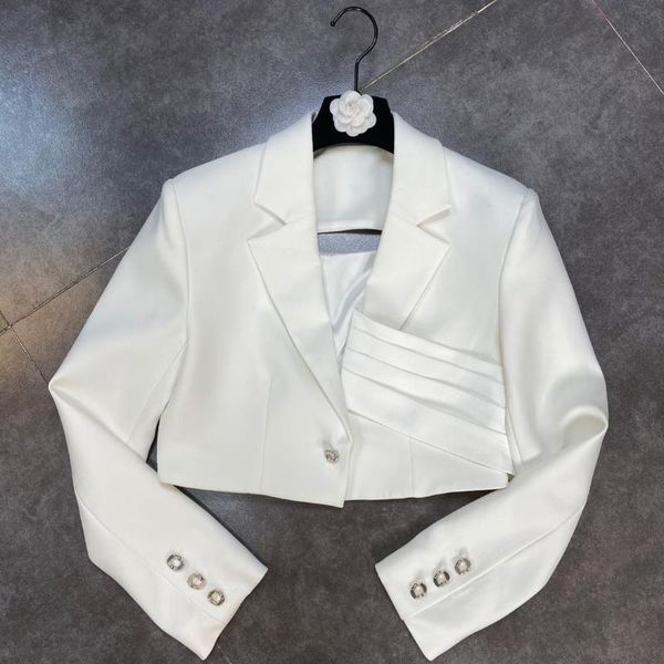 women's suits & blazers high street est 2021 designer jacket stylish single button short blazer, White;black
women's suits & blazers high street est 2021 designer jacket stylish single button short blazer, White;black