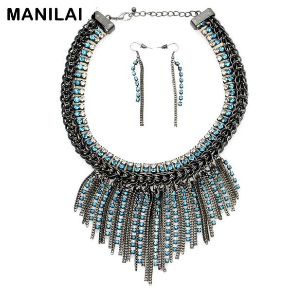 earrings & necklace wedding jewelry sets for women evening dress fashion accessories chunky chain rhinestone tassel necklaces bijoux, Silver
earrings & necklace wedding jewelry sets for women evening dress fashion accessories chunky chain rhinestone tassel necklaces bijoux, Silver