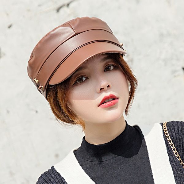 2021 new winter women pu newsboy white baker boy cap vintage visor flat caps 0umw, Blue;gray
2021 new winter women pu newsboy white baker boy cap vintage visor flat caps 0umw, Blue;gray