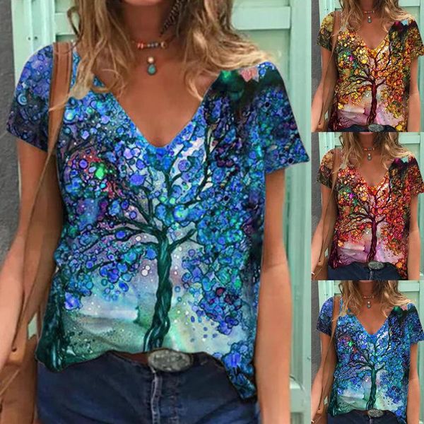women's t-shirt women summer plus size casual colorful v-neck printing loose short sleeve, White
women's t-shirt women summer plus size casual colorful v-neck printing loose short sleeve, White