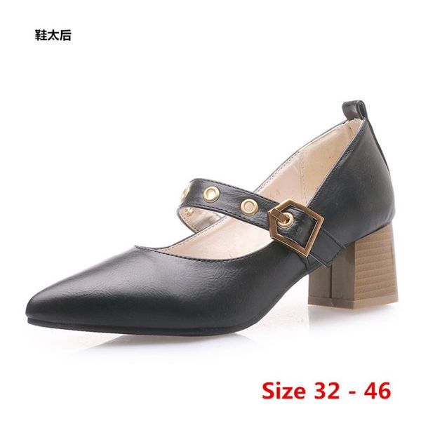 dress shoes ankle strap stiletto women pumps med heel party wedding concise office heels small big size 32 - 46, Black
dress shoes ankle strap stiletto women pumps med heel party wedding concise office heels small big size 32 - 46, Black