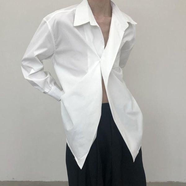 men's casual shirts 2021 autumn turn-down collar long sleeve shirt for men single button loose japan style clothing male, White;black
men's casual shirts 2021 autumn turn-down collar long sleeve shirt for men single button loose japan style clothing male, White;black